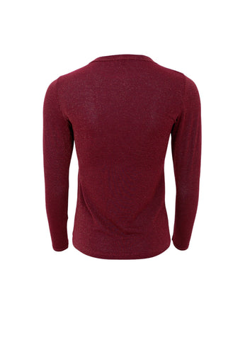 Black Colour BCFaye Lurex LS Top - Plum