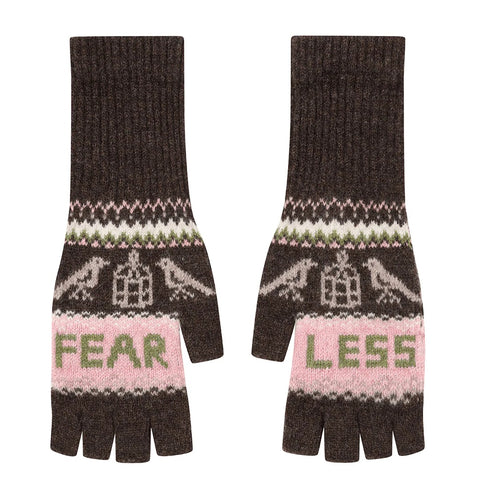 Black & Beech Fearless Fingerless Mittens - Cocoa