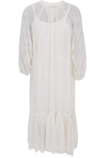 Black Colour McNell Embroidery Dress - Off White