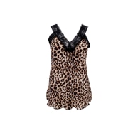 Black Colour Lace Top - Leopard