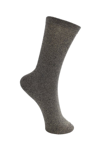 Black Colour BCLurex Sock - Grey Gold