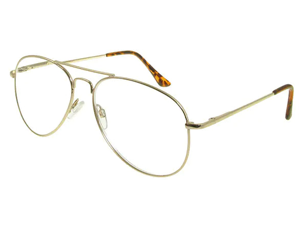 Goodlookers Classic Aviator Reading Glasses - Gold Metal Frame