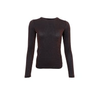 Black Colour Lurex Faye Top - Black Coffee