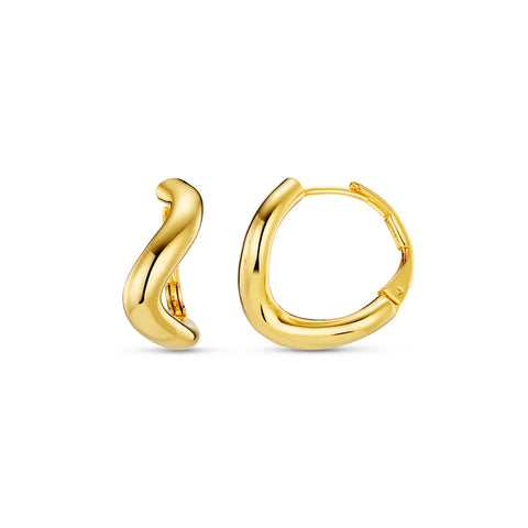 Orelia Jewellery Round Wave Chunky Hoop Earrings - Gold