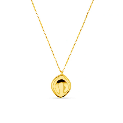 Orelia Jewellery Polished Organic Oval Charm Necklace - Gold