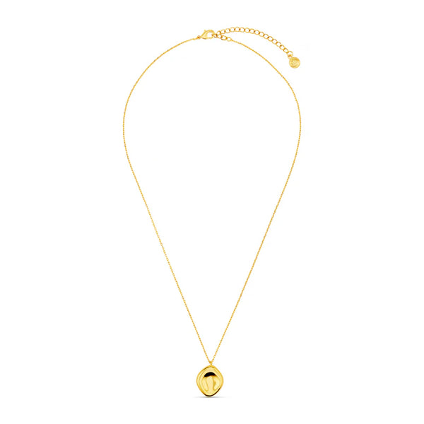 Orelia Jewellery Polished Organic Oval Charm Necklace - Gold