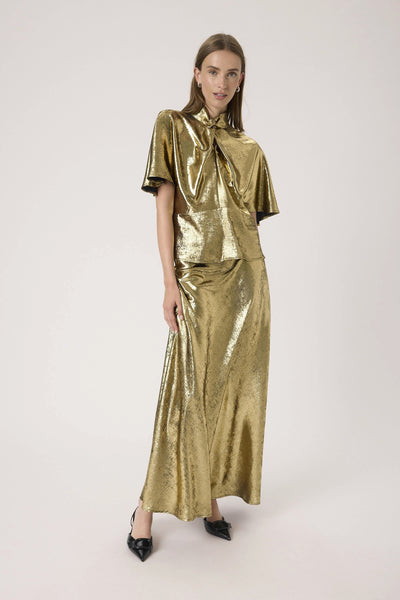 Soaked In Luxury SLMirmir Blouse - Golden Surface