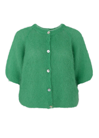Black Colour BCBjoerk Patent Knitted Cardigan - Green