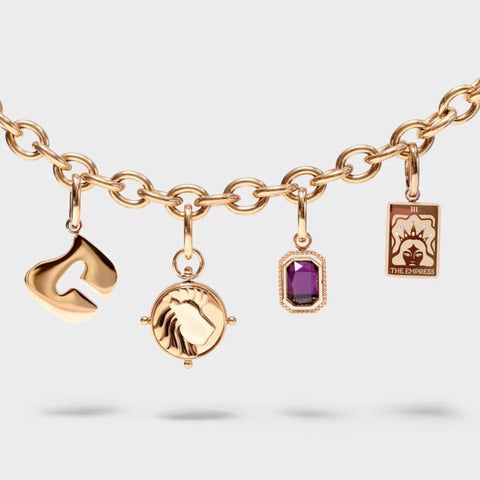 COLURi Zodiac Double Sided 'Libra' Charm - Gold Plated