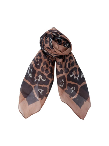 Black Colour BCHannah Silk Scarf - Natural Leopard