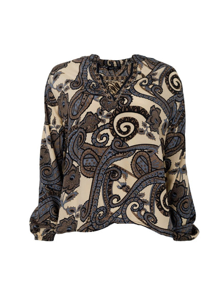 Black Colour BCLuna Paisley Blouse - Grey