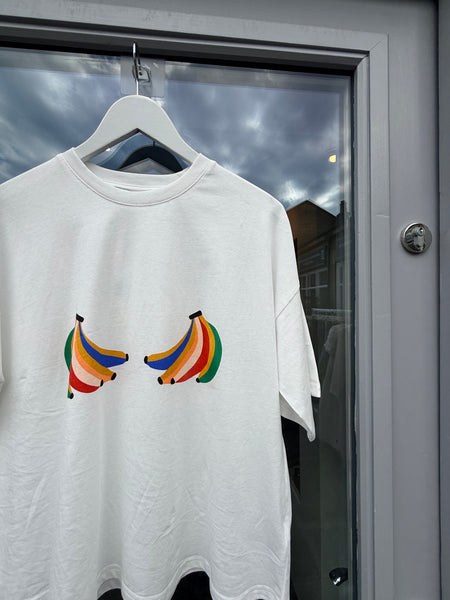 Never Fully Dressed Banana Boob T-Shirt - White