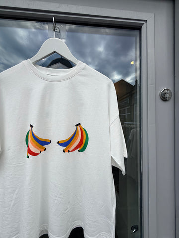 Never Fully Dressed Banana Boob T-Shirt - White