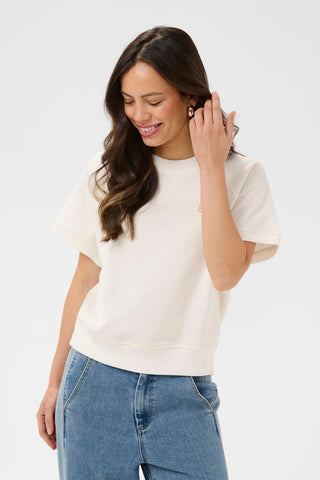 Saint Tropez PauletteSZ Short Sleeve Sweatshirt - Ice White