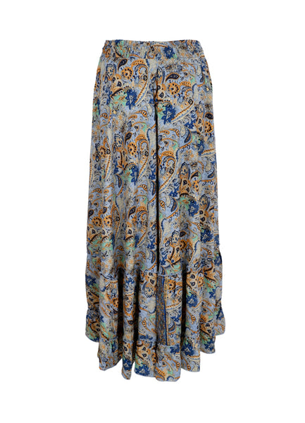 Black Colour BCLuna Maxi Skirt - Botanical Blue