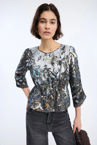 Munthe Virago Printed Blouse - Print Grey
