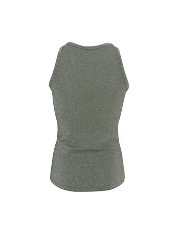 Black Colour BCFaye Lurex Vest - Olive Green