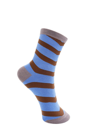 Black Colour BCYesenia Socks - Blue / Brown