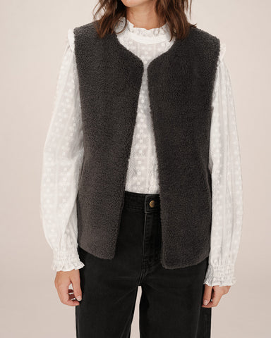 Grace & Mila Sinatra Sleeveless Jacket - Anthracite