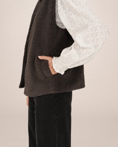 Grace & Mila Sinatra Sleeveless Jacket - Anthracite