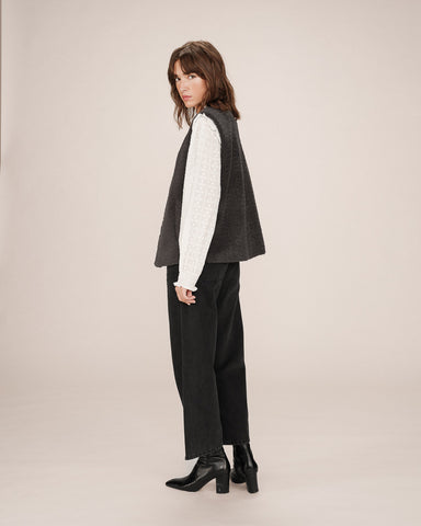 Grace & Mila Sinatra Sleeveless Jacket - Anthracite