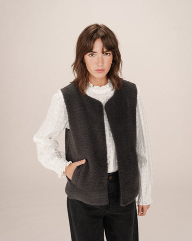 Grace & Mila Sinatra Sleeveless Jacket - Anthracite