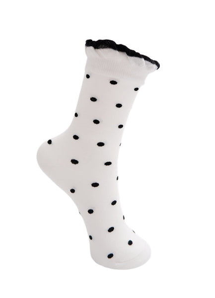 Black Colour BCLumina Sock - White with Dots