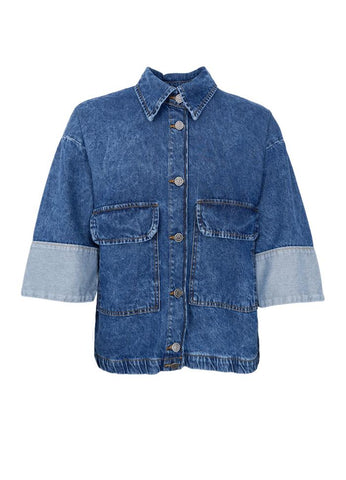 Black Colour BCIzzy Denim Jacket - Mid Blue