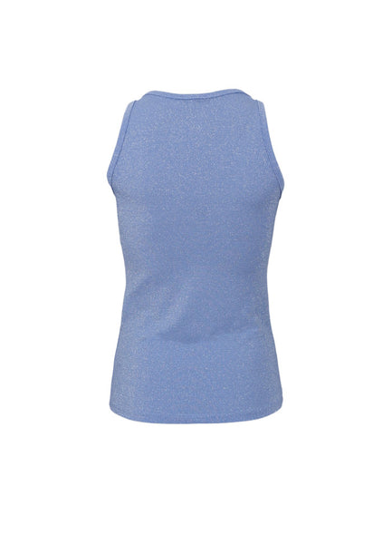Black Colour BCFaye Lurex Vest - Light Blue