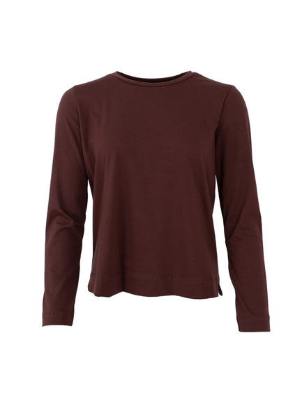 Black Colour BCMay Long Sleeve Jersey Top - Coffee