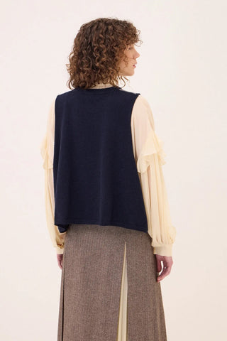 Ottod'Ame Knitted Oversized Tank Top - Navy