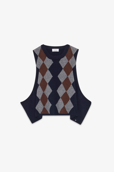Ottod'Ame Knitted Oversized Tank Top - Navy