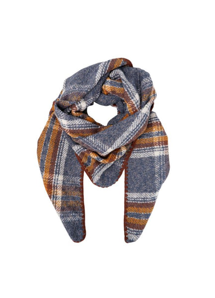 Black Colour BCLEONI Checkered Scarf - Grey