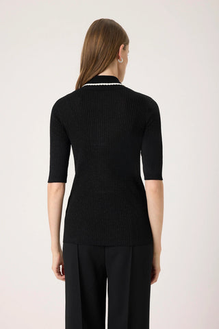 Soaked In Luxury SLLaisa Polo Knit - Black