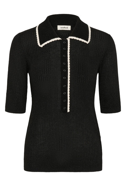 Soaked In Luxury SLLaisa Polo Knit - Black