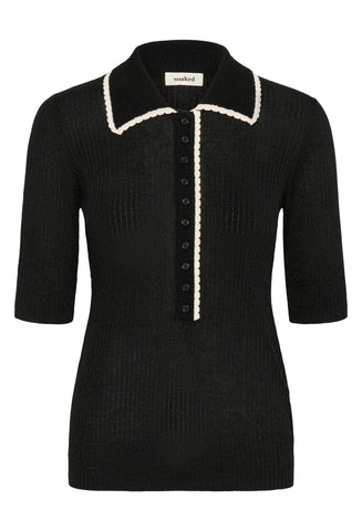 Soaked In Luxury SLLaisa Polo Knit - Black
