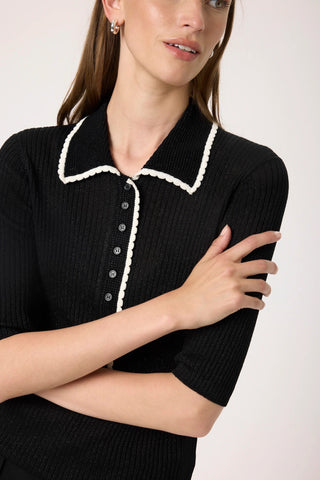 Soaked In Luxury SLLaisa Polo Knit - Black