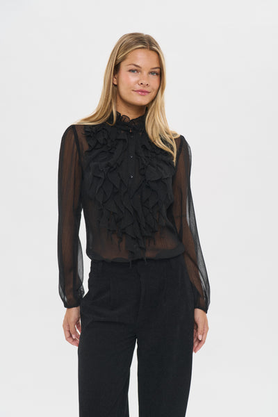 Saint Tropez LiljaSZ Crinkle Shirt - Black