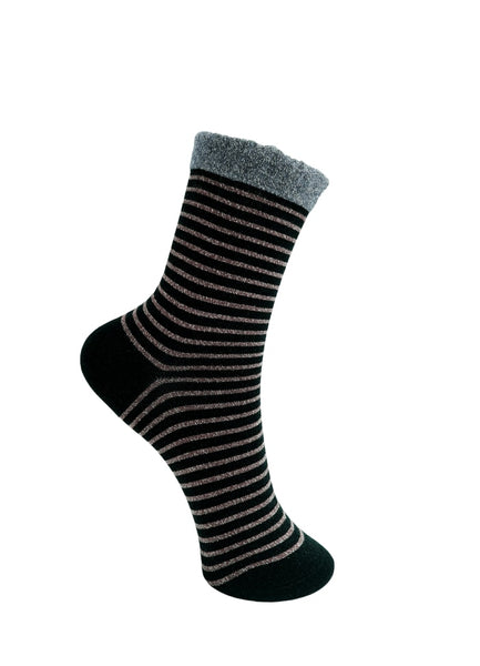 Black Colour BCFLASH Stripe Sock - Black