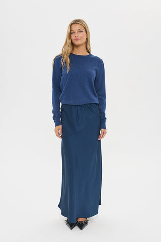 Saint Tropez LodisaSZ Satin Maxi Skirt - Navy