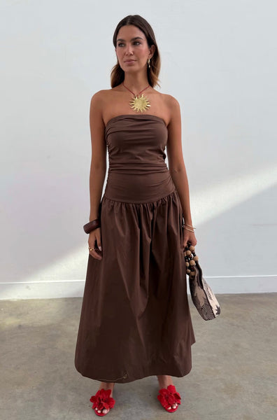 Never Fully Dressed Lola Mid-axi Dress - Chocolate