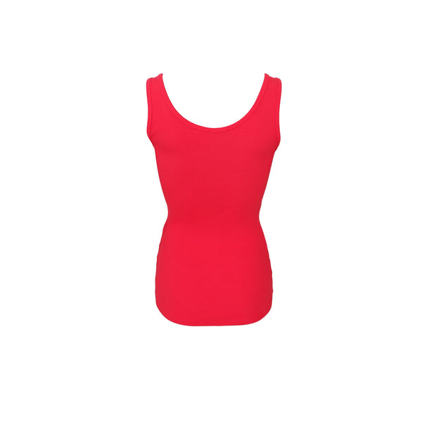 Black Colour BCVibs Rib Tank Vest - Red