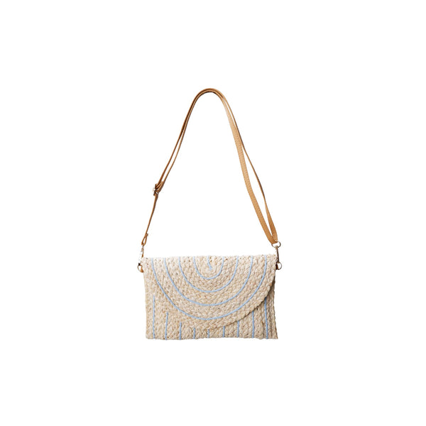 Black Colour BCAmalfi Clutch Bag - Straw / Blue
