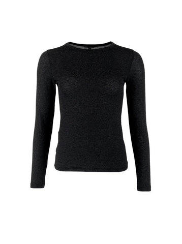 Black Colour BCFaye Lurex LS Top - Black