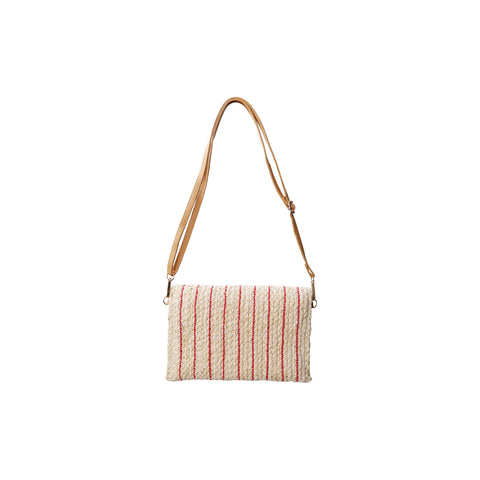 Black Colour BCAmalfi Clutch Bag - Straw / Red