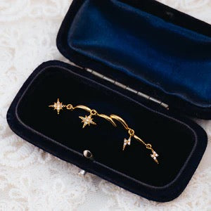 Orelia Jewellery Pavé Starburst Mini Micro Hoop Earrings - Gold
