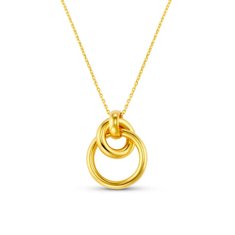 Orelia Jewellery Interlocking Open Circle Necklace - Gold