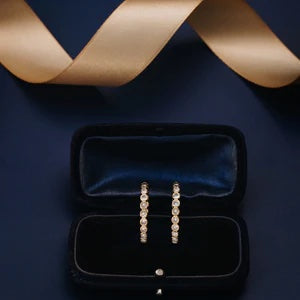 Orelia Jewellery Crystal Tennis Mid-Size Hoops Earrings - Gold