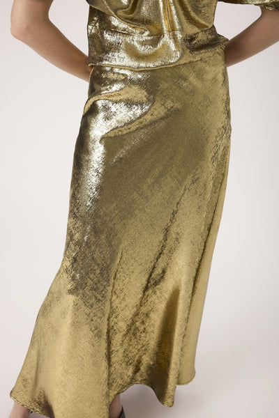 Soaked In Luxury SLMirmir Anna Skirt - Golden Surface