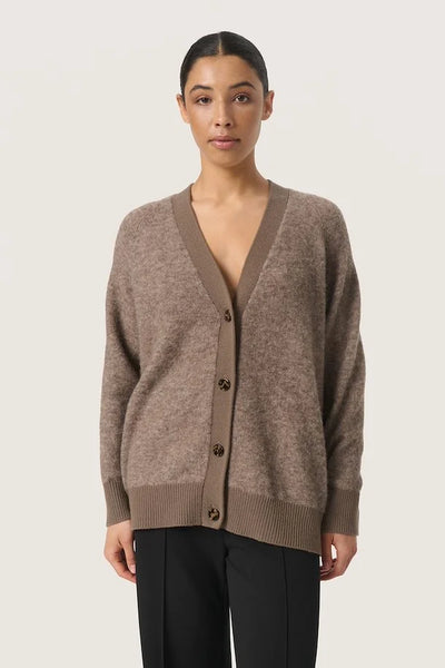 Soaked In Luxury Jessie Cardigan - Morel Melange